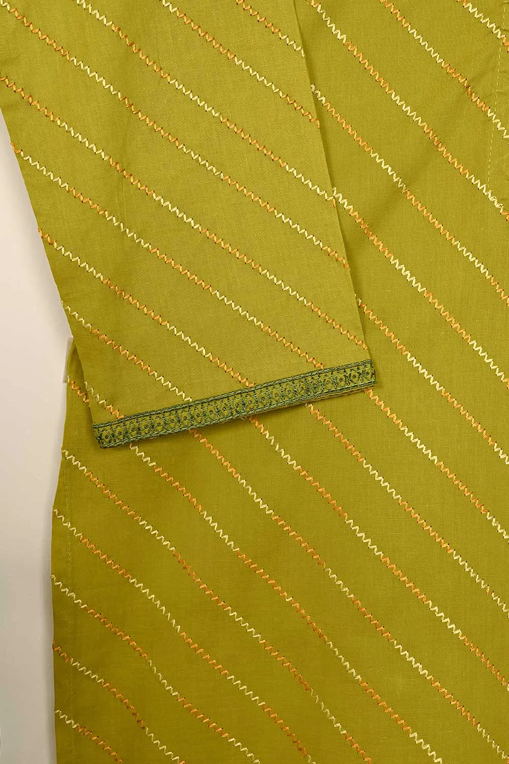 STP-175B-Olive 2PC EMBROIDERED COTTON