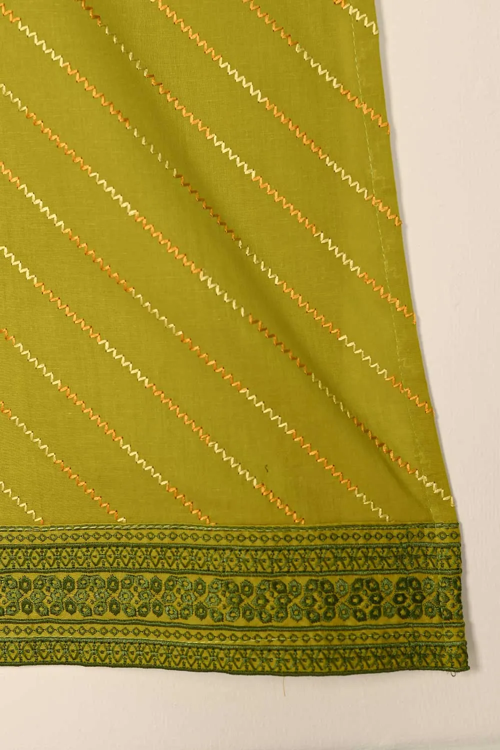 STP-175B-Olive 2PC EMBROIDERED COTTON