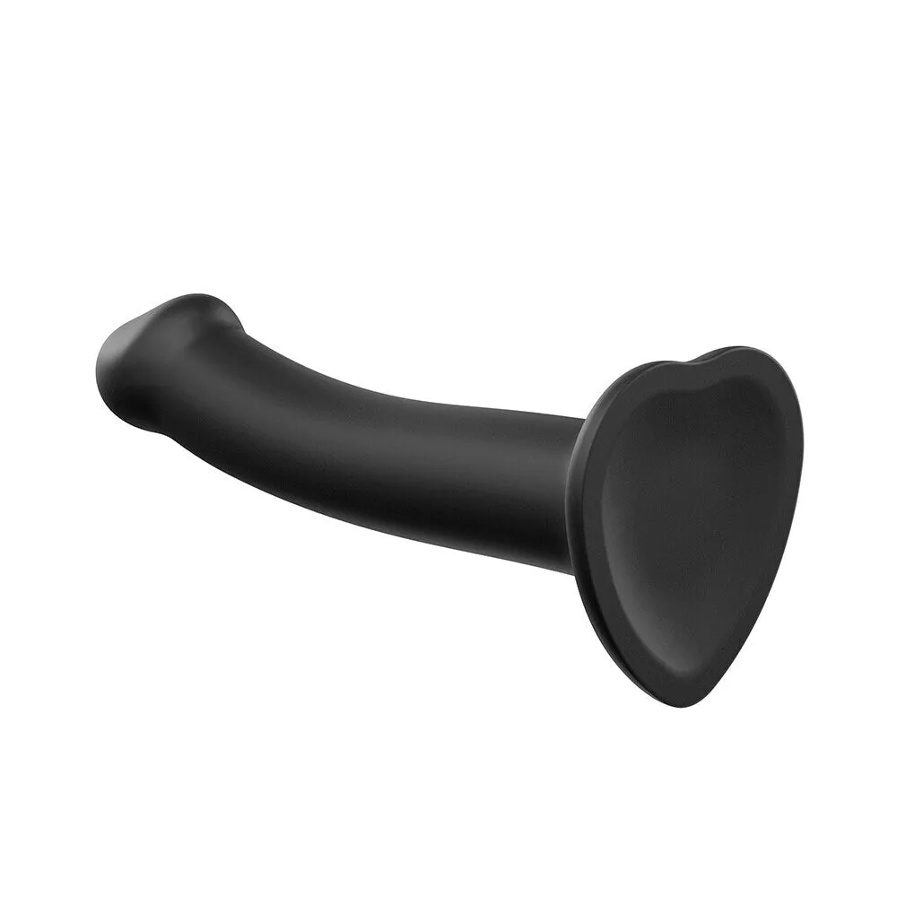 Strap On Me Silicone Dual Density Bendable Dildo Medium Black 7.5 Inch