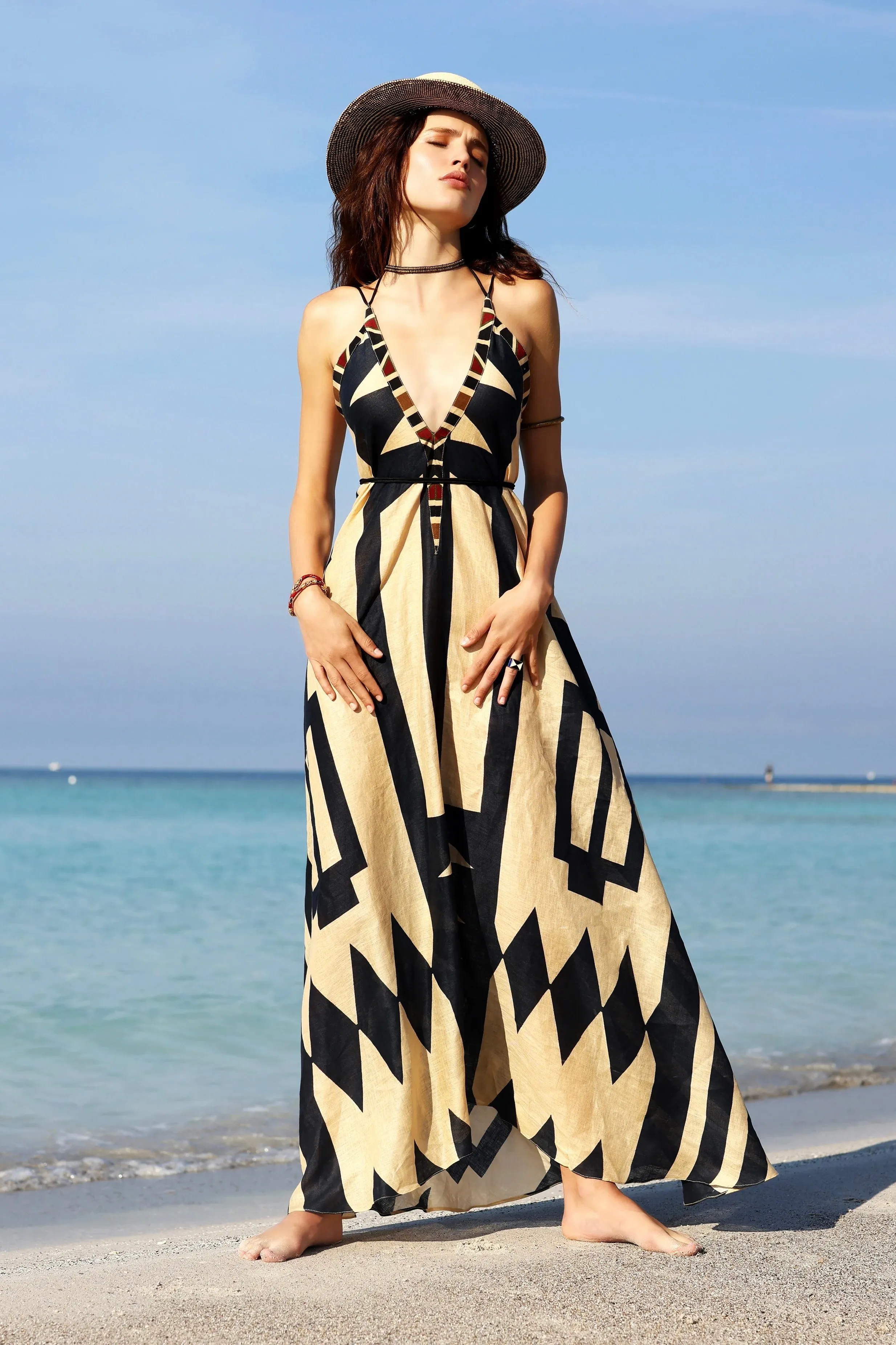 Sunset Tahiti Linen Dress