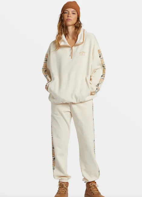 Surf Adventure Half-Zip Hoodie - White Cap