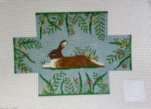 Susan Roberts Needlepoint 6325 Rabbit in Flowers