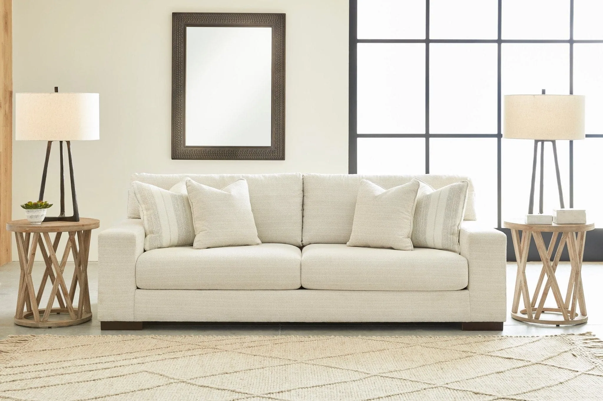 Transitional Sofa in Light Beige