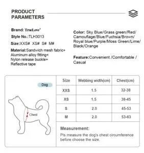 TrueLove TLH3013 Mesh Dog Harness- Moss Green