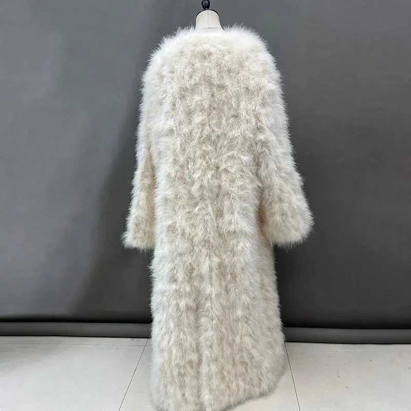 Turkey Feather Long Coat