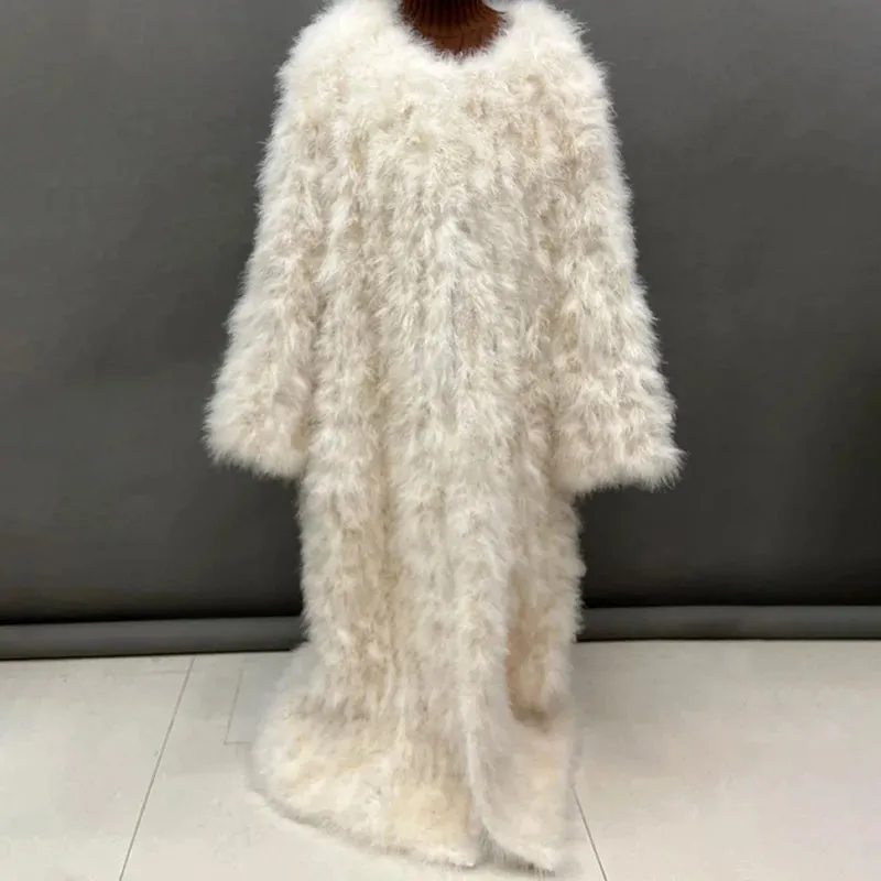 Turkey Feather Long Coat