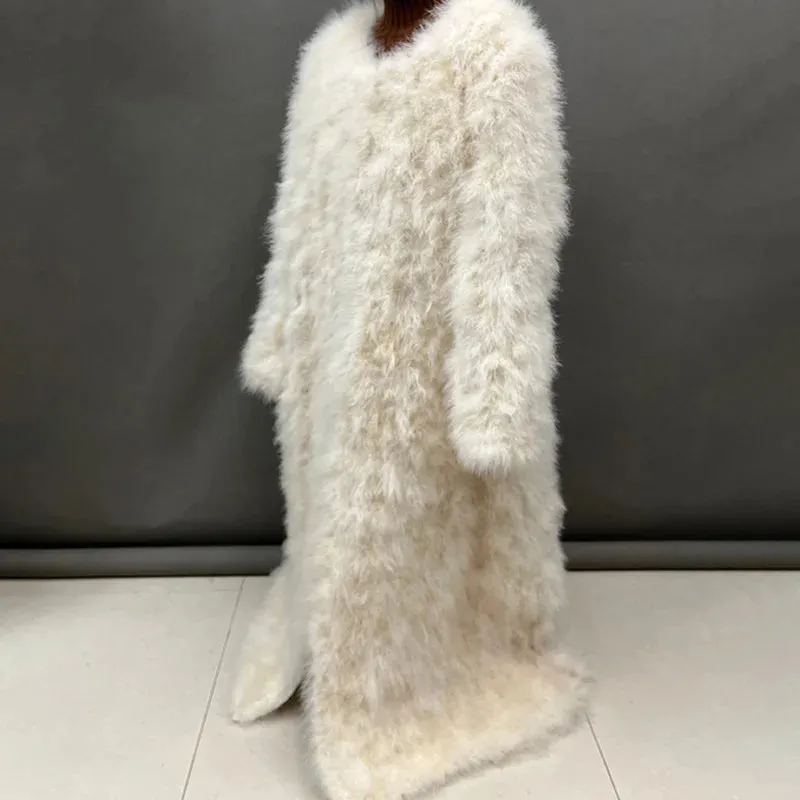 Turkey Feather Long Coat