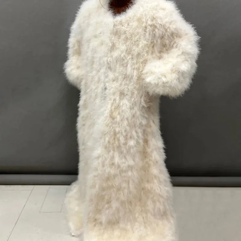 Turkey Feather Long Coat