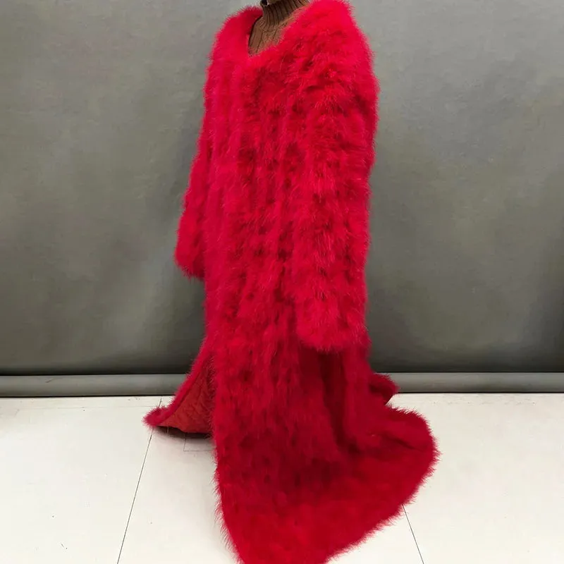 Turkey Feather Long Coat