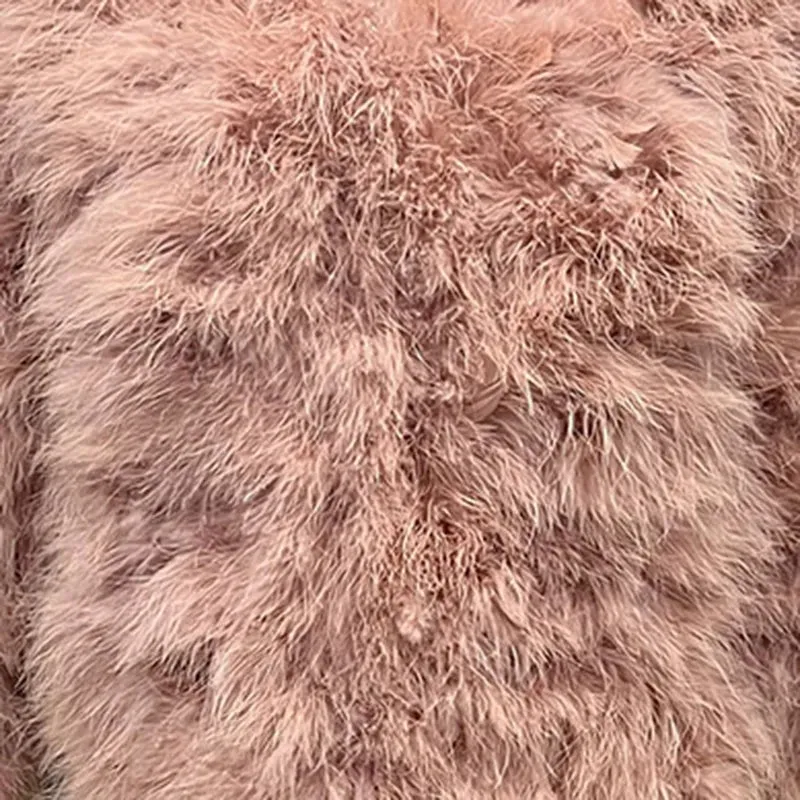 Turkey Feather Long Coat