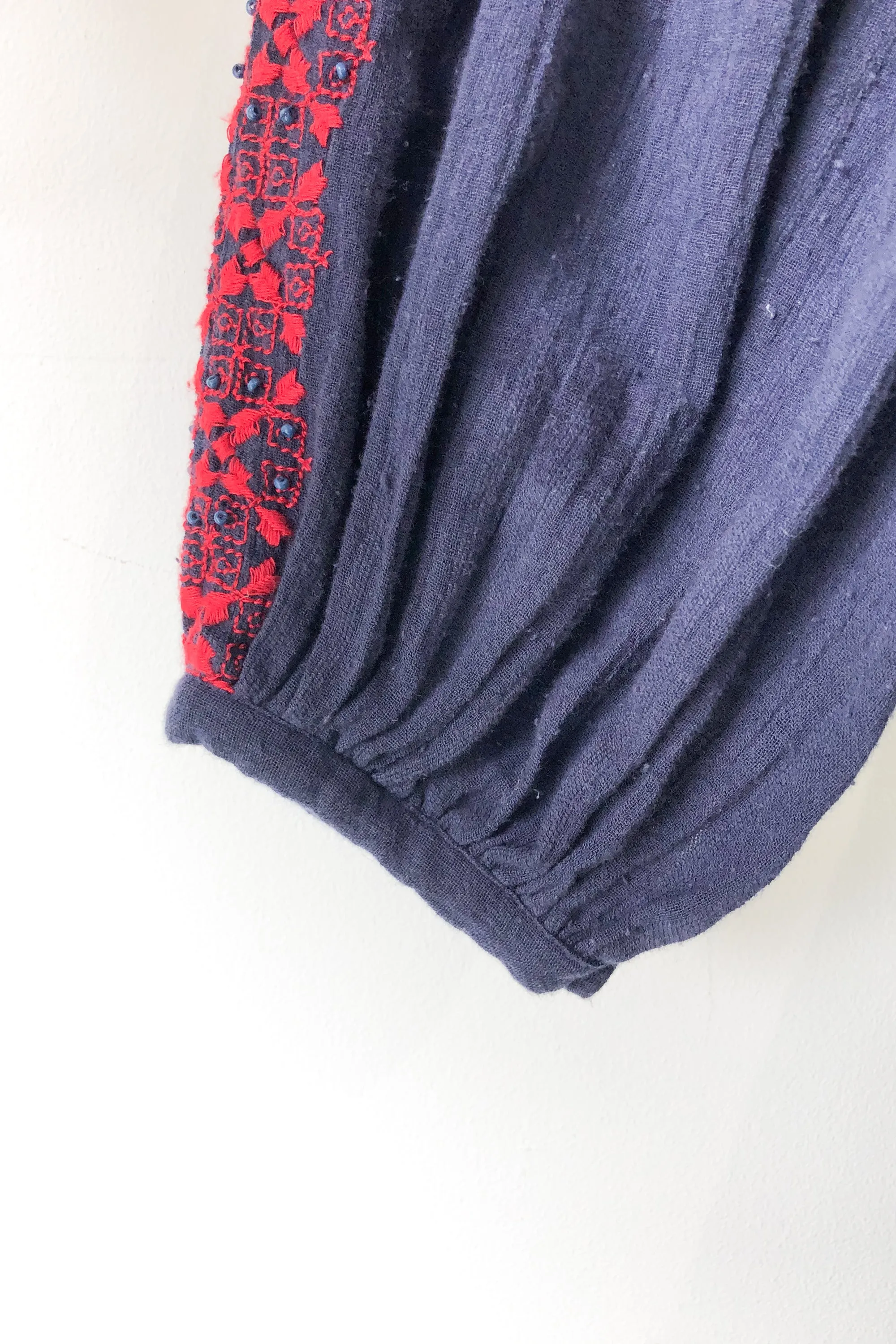 Ulla Johnson Navy & Red Embroidered Dress