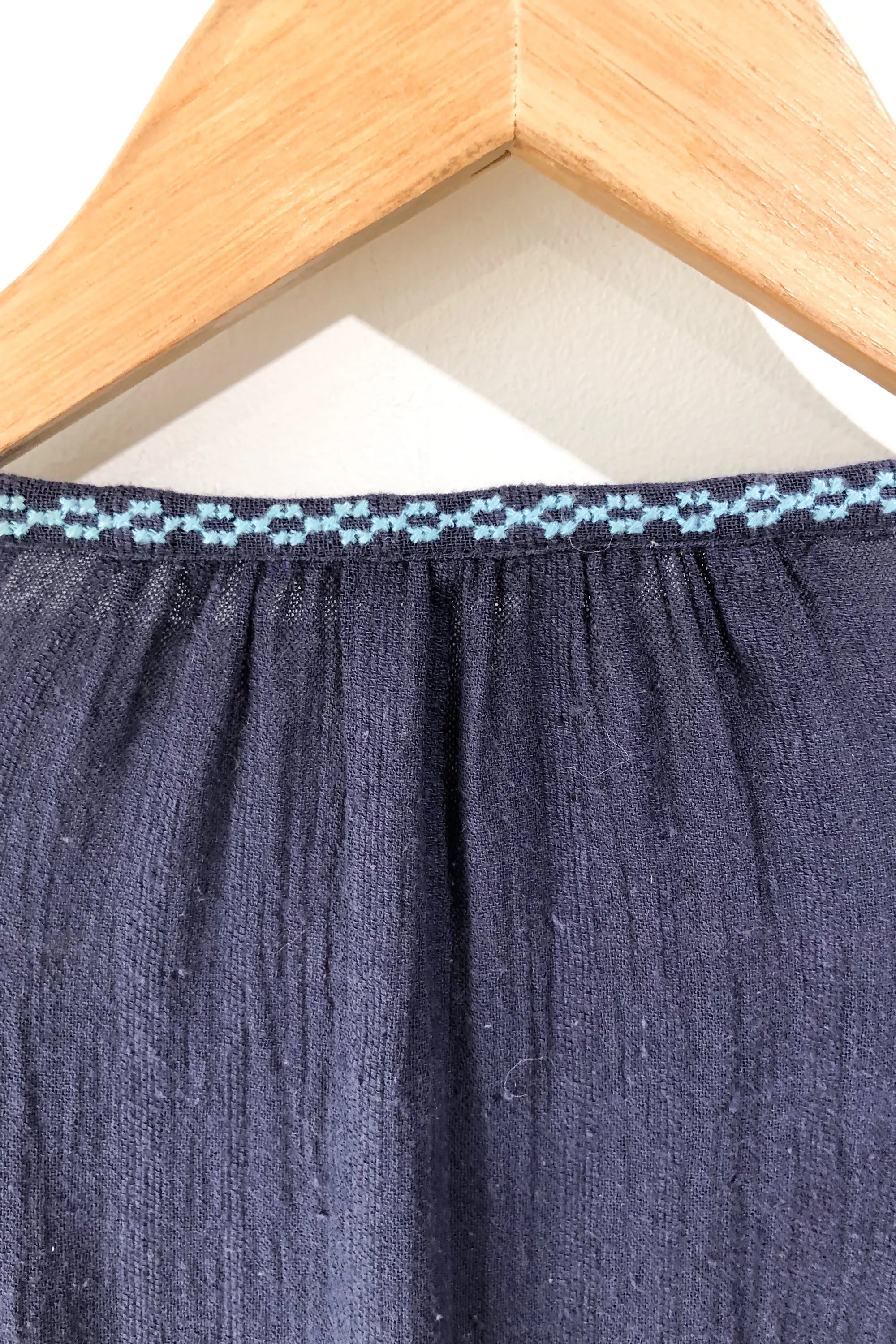 Ulla Johnson Navy & Red Embroidered Dress