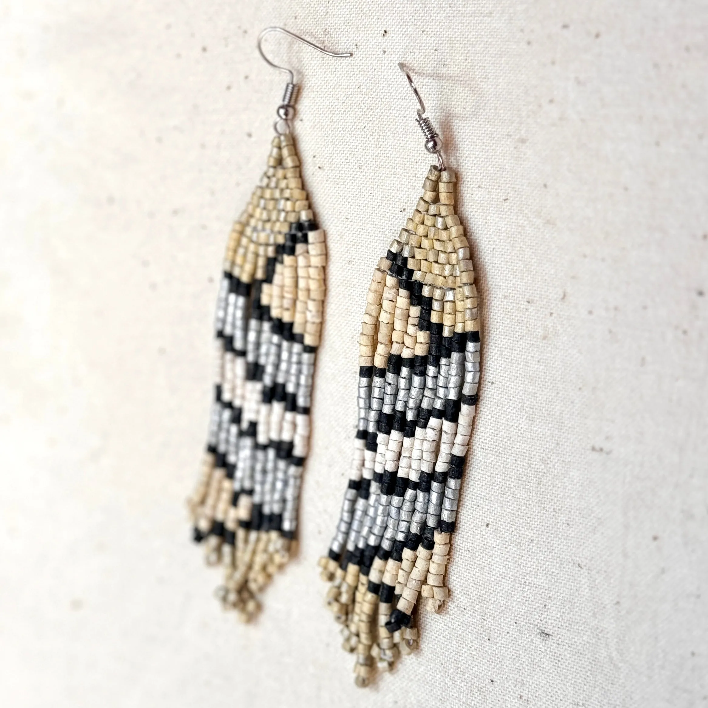 Ultra Lightweight Beaded Earrings in Picasso Inspired Design