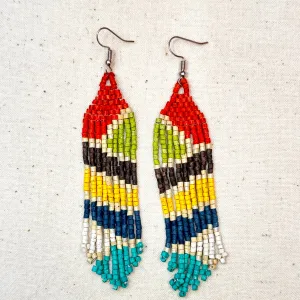 Ultra Lightweight Beaded Earrings in Picasso Inspired Design