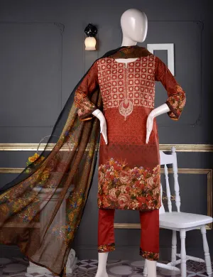 Un-stitched Embroidered Lawn (AQ-3B) Ethnic Aestheticism