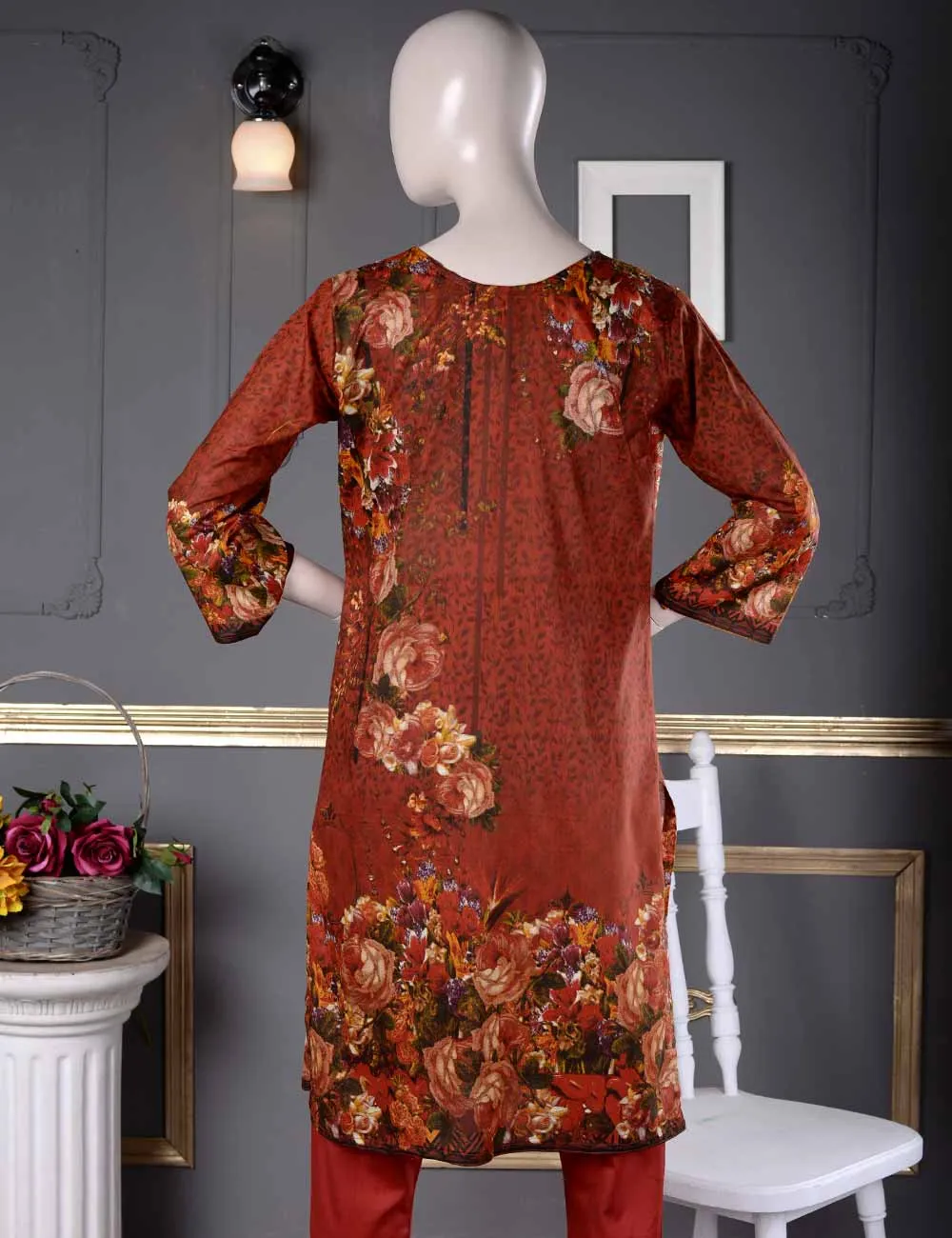 Un-stitched Embroidered Lawn (AQ-3B) Ethnic Aestheticism