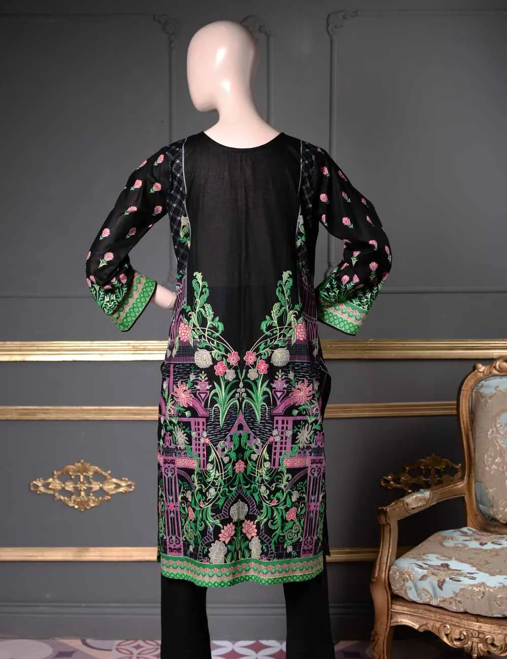 Un-stitched Embroidered Lawn (SE-1A) Tribal Bloom