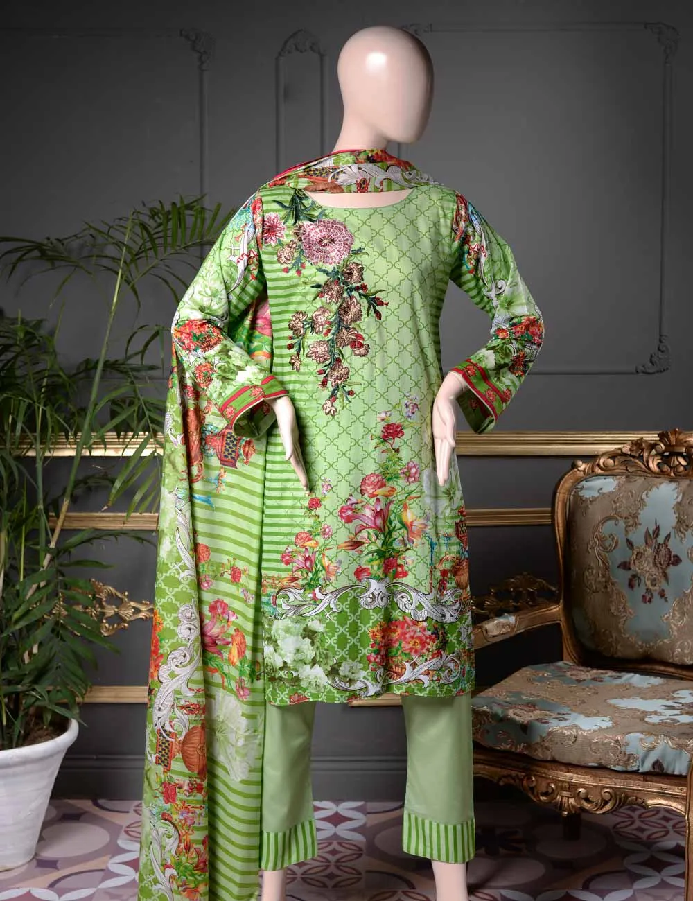 Un-stitched Embroidered Lawn (SE-4A) Whimsical Flora