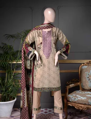 Un-stitched Embroidered Lawn (SE-5A) Clement