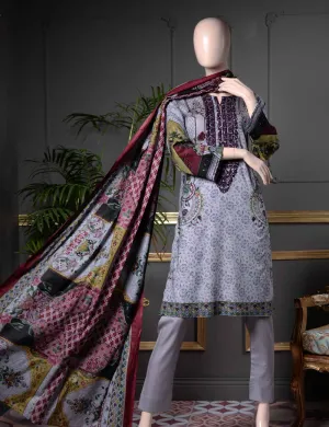 Un-stitched Embroidered Lawn (SE-5B) Clement