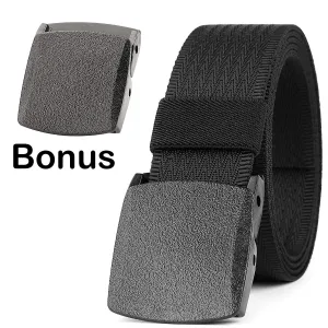 Unisex Nickel Free Belt 1.5 In Nylon Adjustable Web Belt with Plastic Buckle by JASGOOD