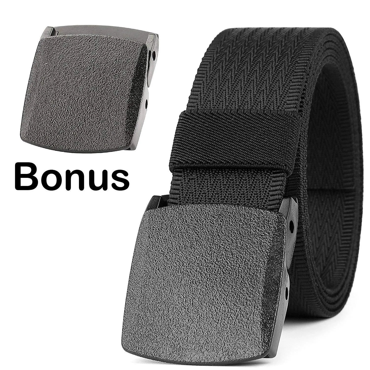 Unisex Nickel Free Belt 1.5 In Nylon Adjustable Web Belt with Plastic Buckle by JASGOOD