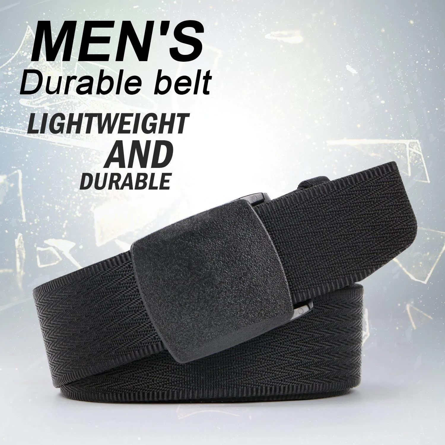 Unisex Nickel Free Belt 1.5 In Nylon Adjustable Web Belt with Plastic Buckle by JASGOOD