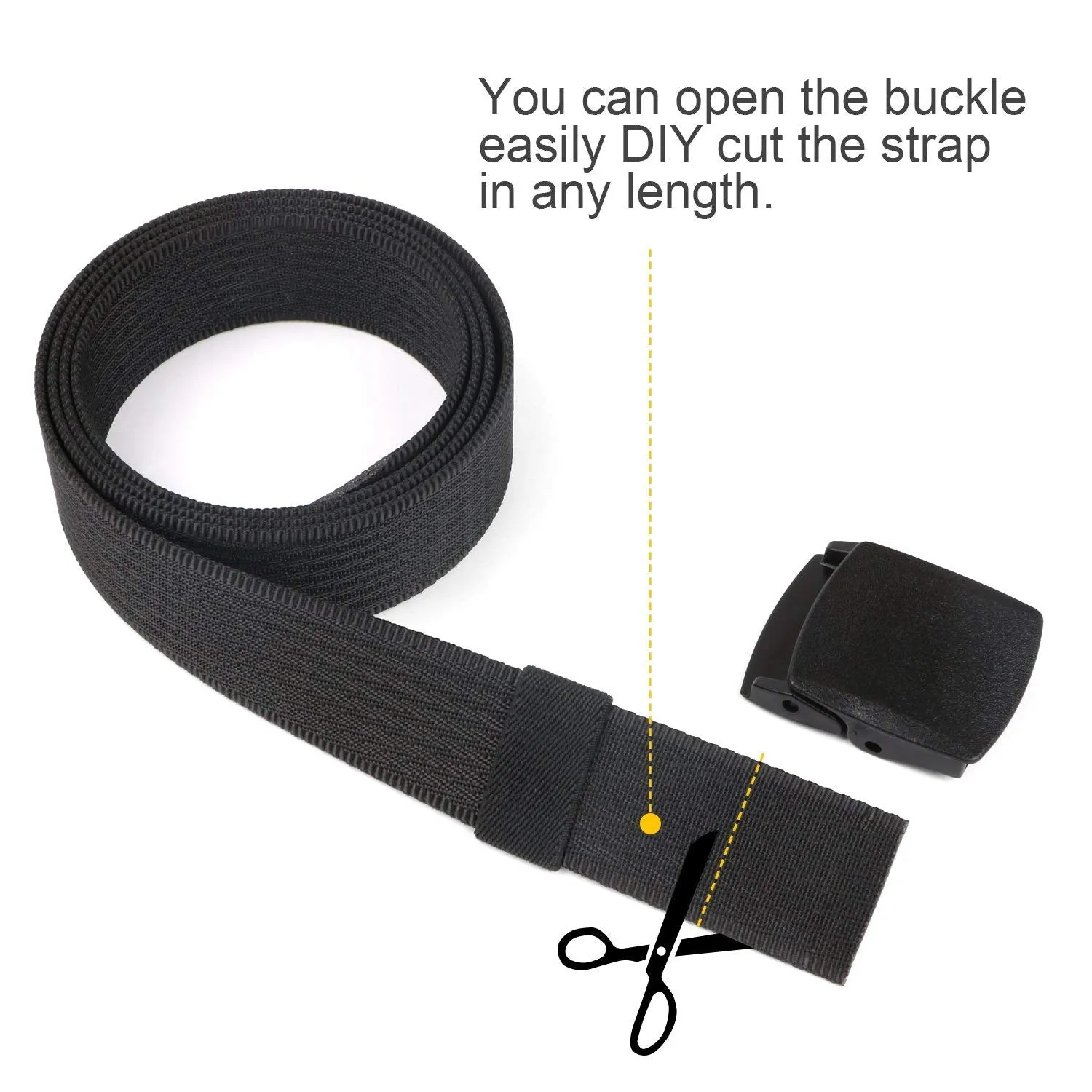 Unisex Nickel Free Belt 1.5 In Nylon Adjustable Web Belt with Plastic Buckle by JASGOOD