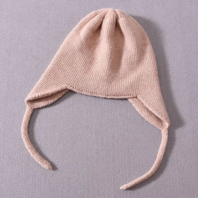 Unisex Wool Knitted Hat with Fluffy Real Raccoon Fur Pompoms