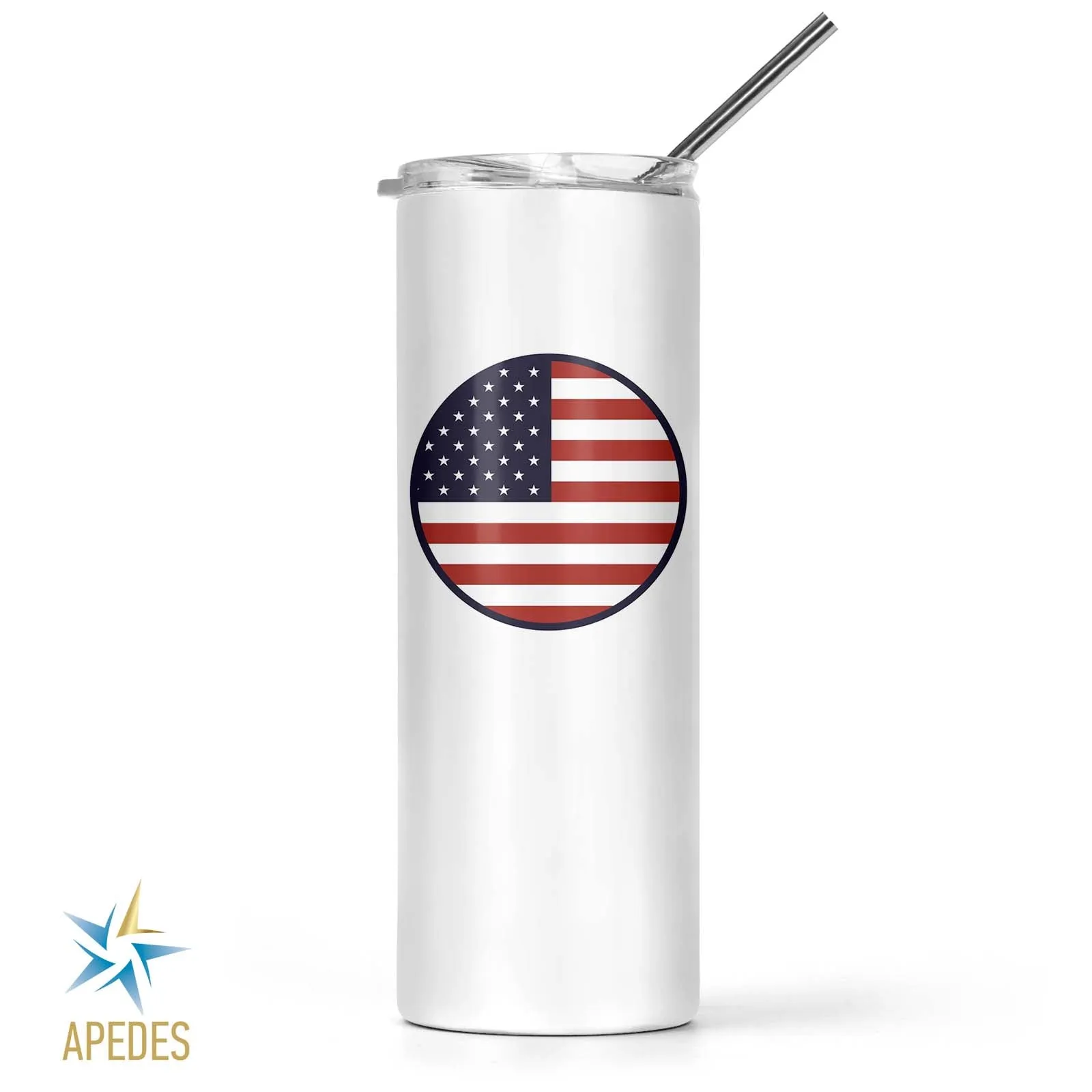 United States of America USA Flag Stainless Steel Skinny Tumbler 20 OZ