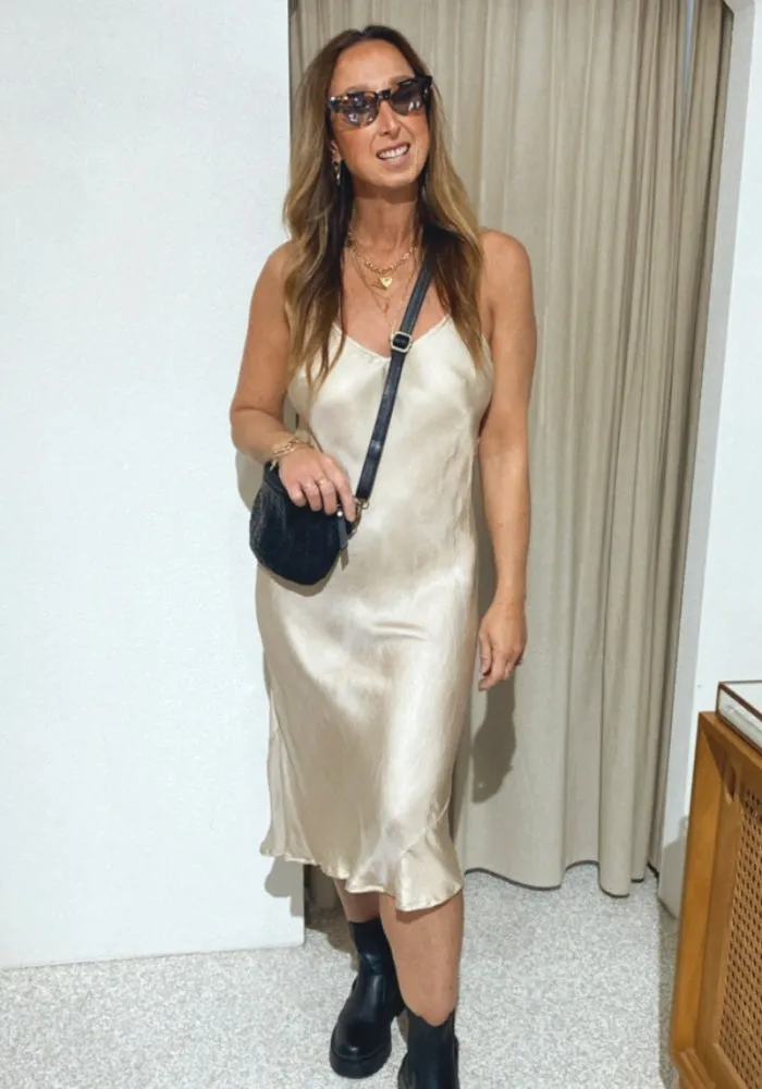 Victoria Midi Dress - Champagne