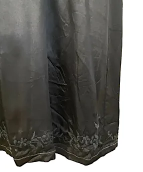 Vintage FIORUCCI Italy.  Embroidered Satin Slip Dress