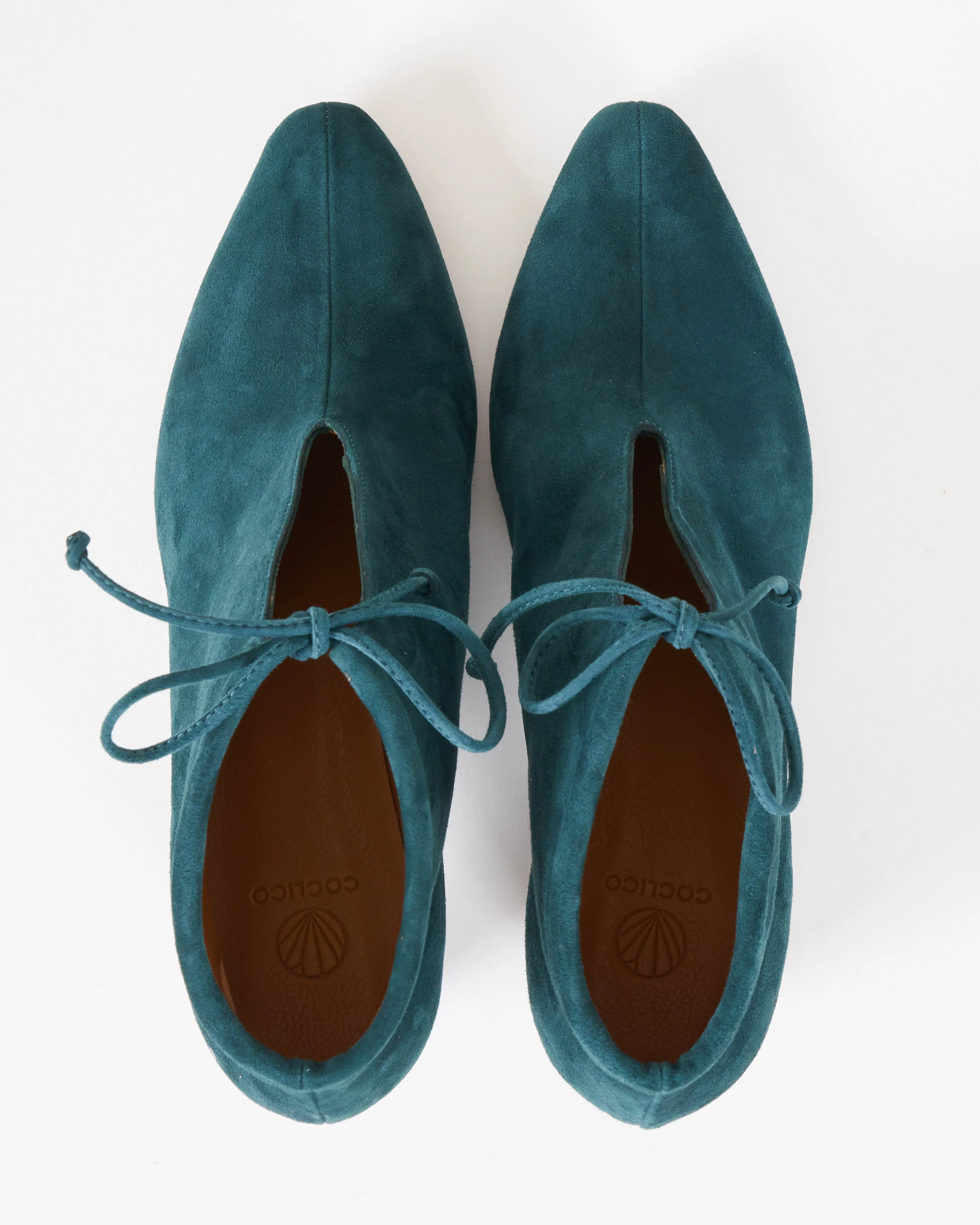 waffles tie pump - bottle suede
