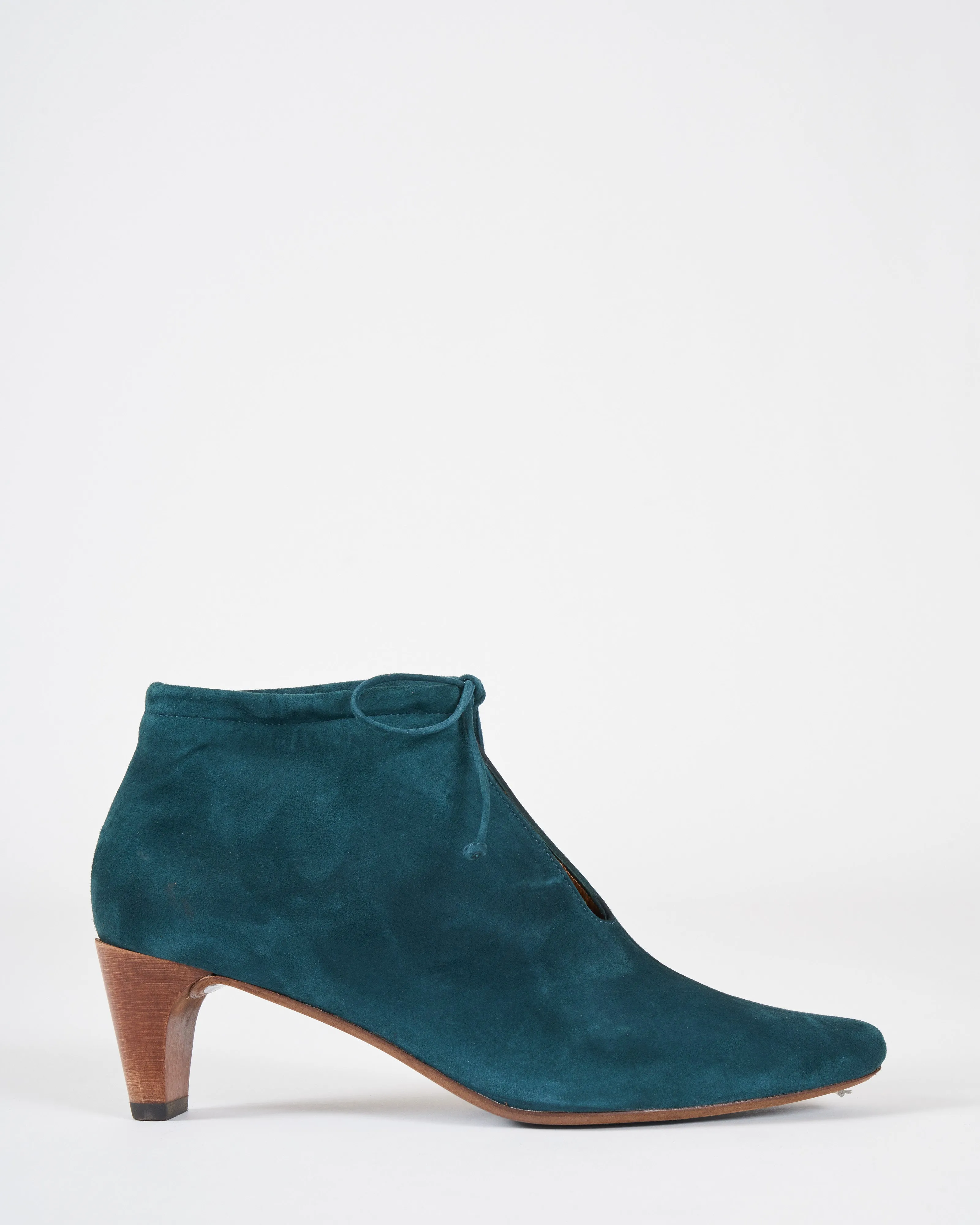 waffles tie pump - bottle suede