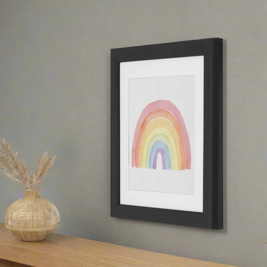 Watercolor Rainbow Framed Print