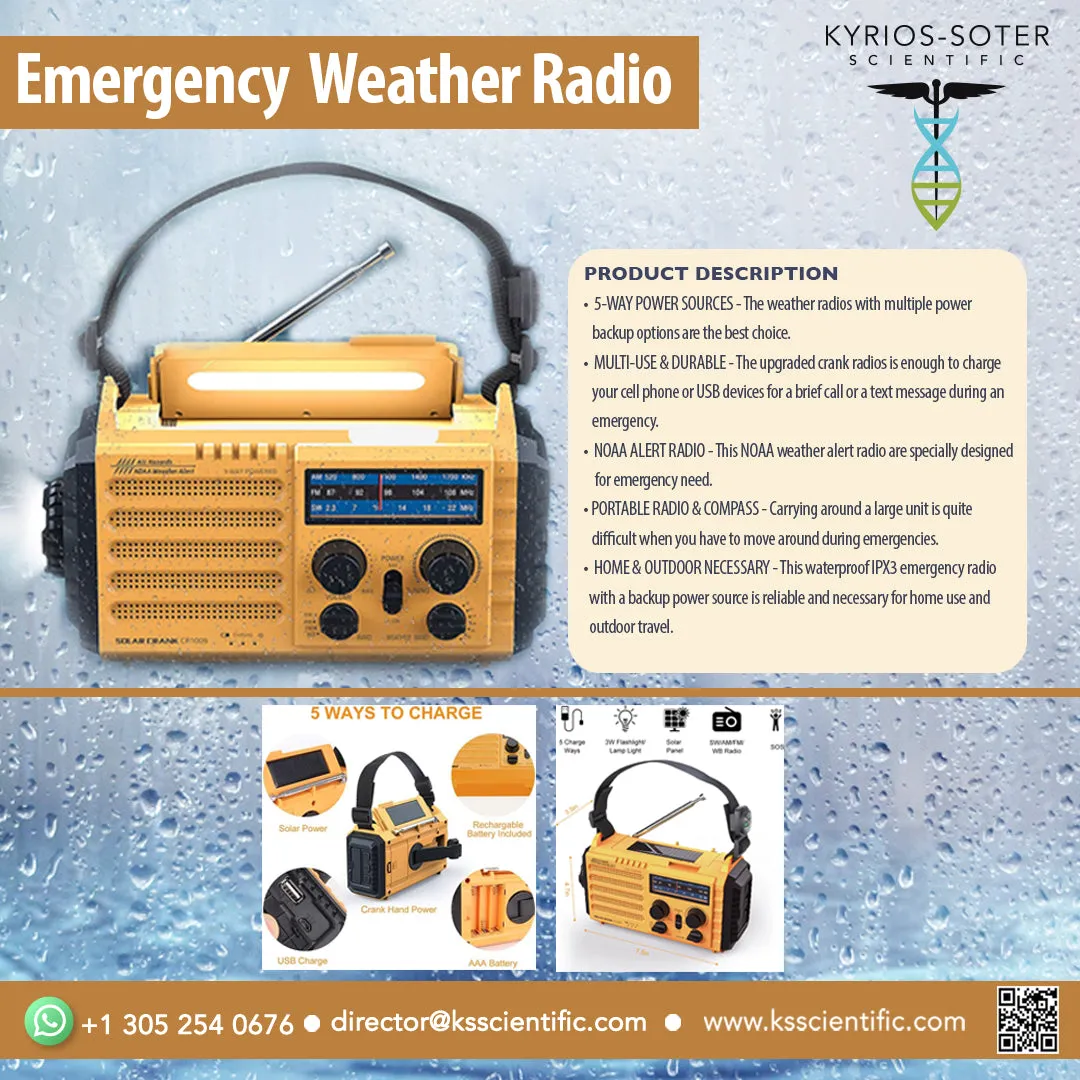 Weather Radio - Weather Alert Portable Radio with Flashlight