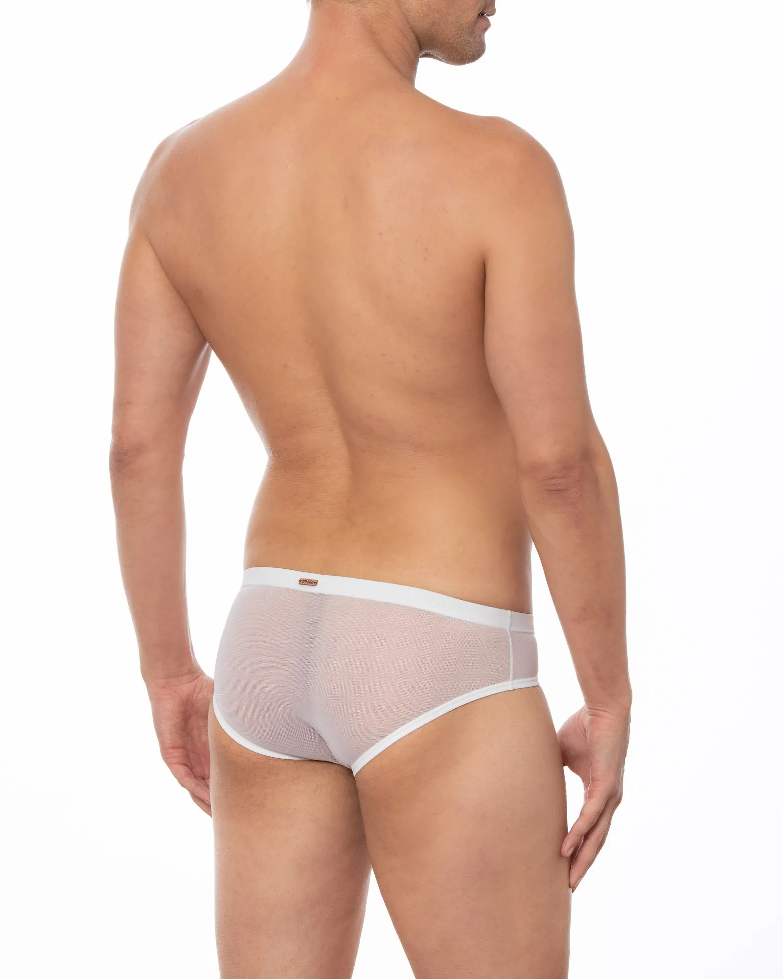 White - JASPER Sheer Mesh Bikini Brief