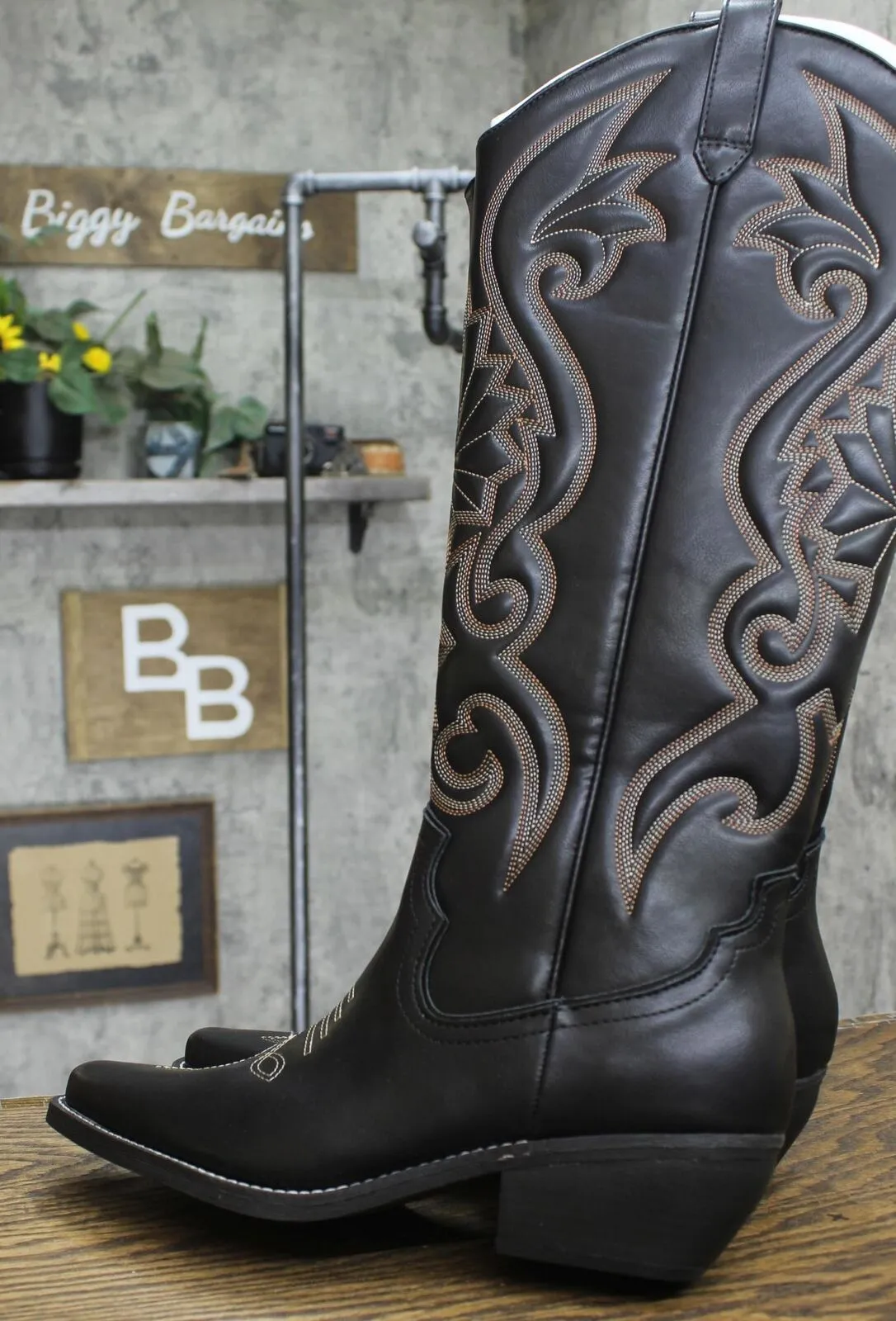 Wild Fable Kenzi Tall Western Dress Boots with Memory Foam Insole Black 10M