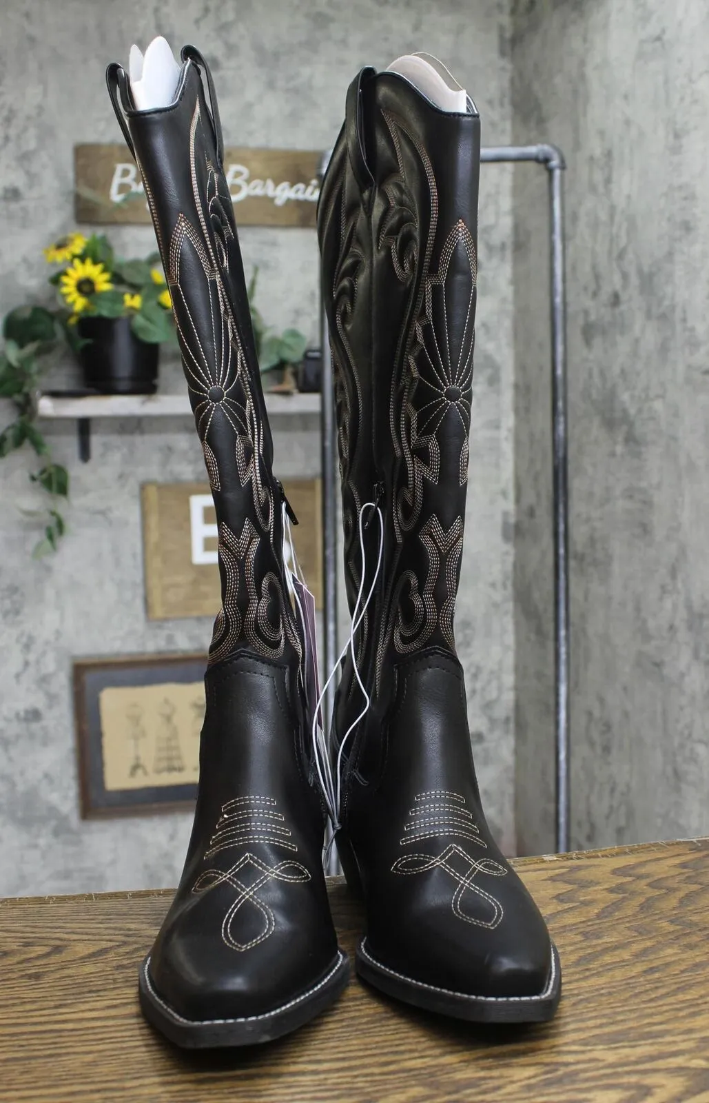 Wild Fable Kenzi Tall Western Dress Boots with Memory Foam Insole Black 10M