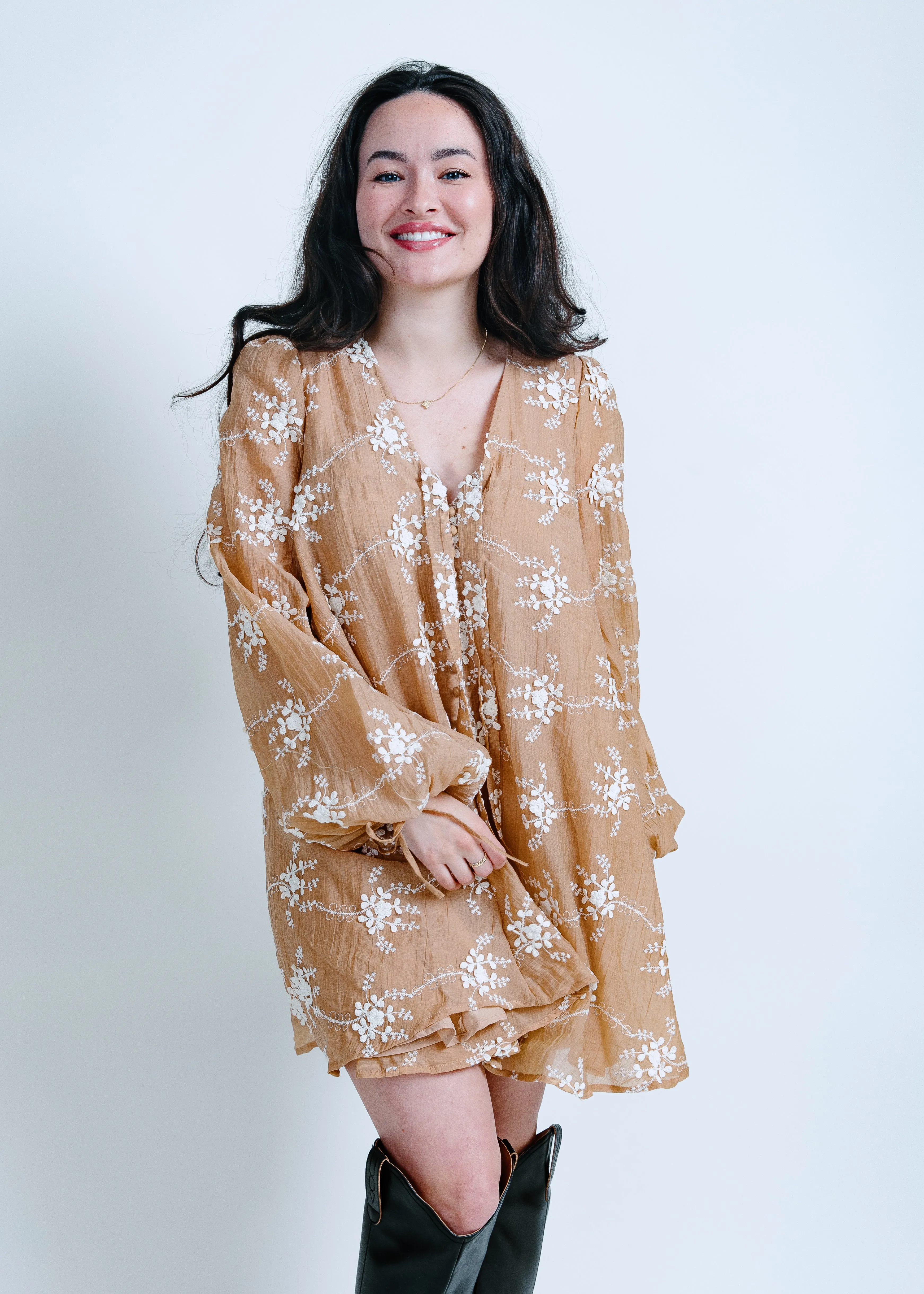 Willow Embroidered Mini Dress