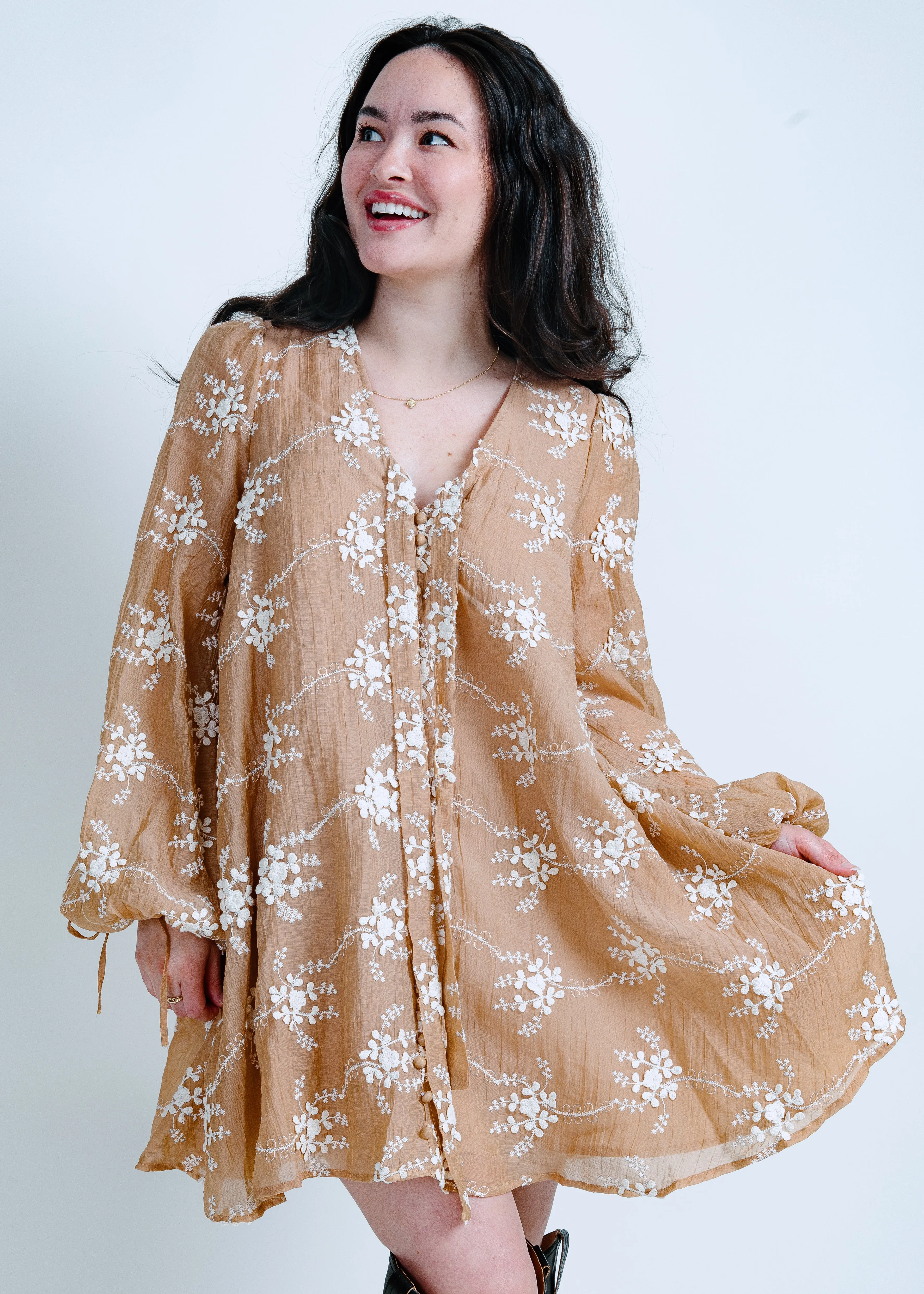Willow Embroidered Mini Dress
