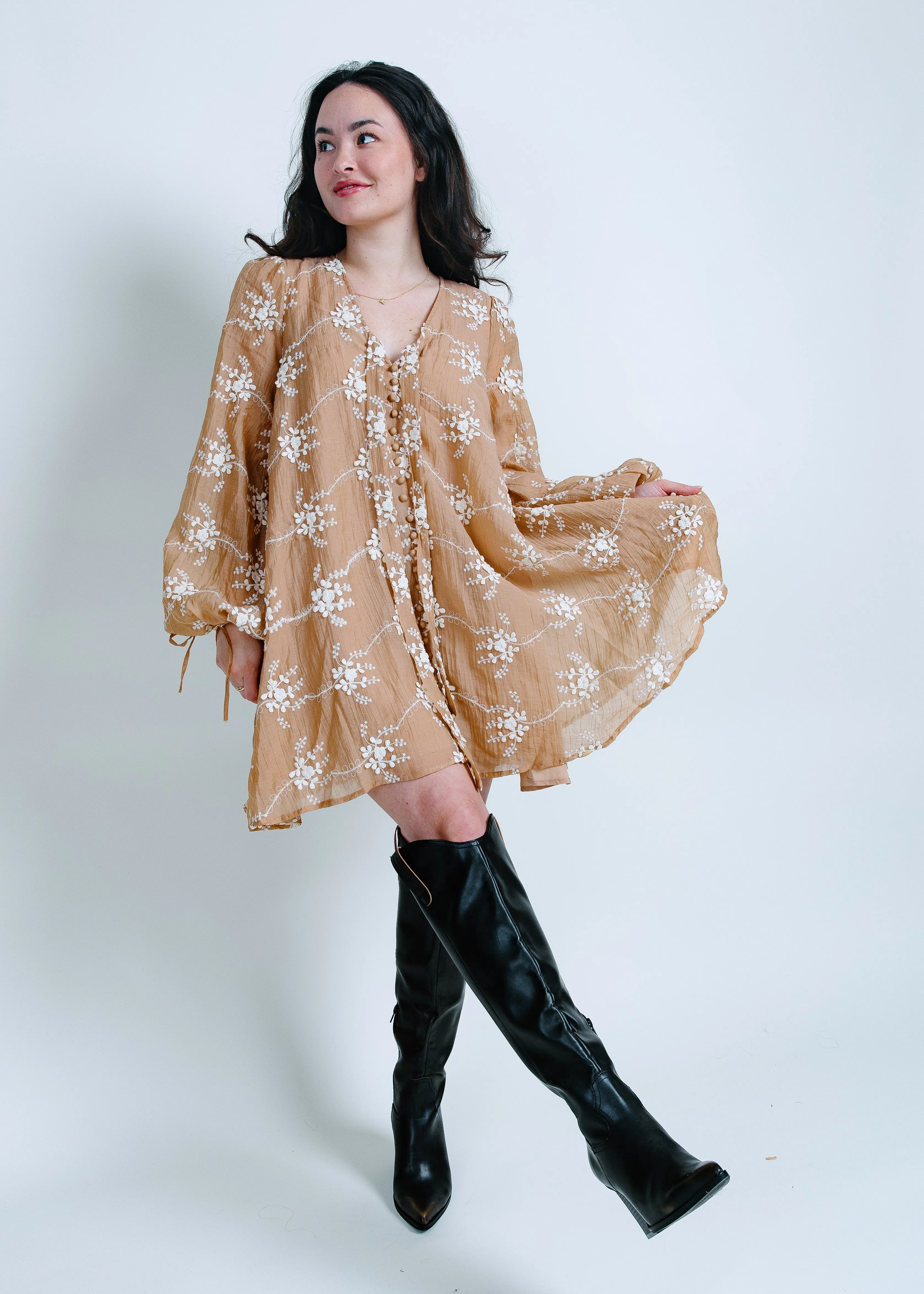 Willow Embroidered Mini Dress