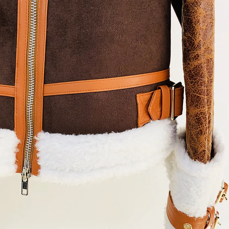 Winter Fur Stitching Short Jacket
