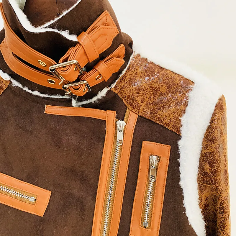 Winter Fur Stitching Short Jacket