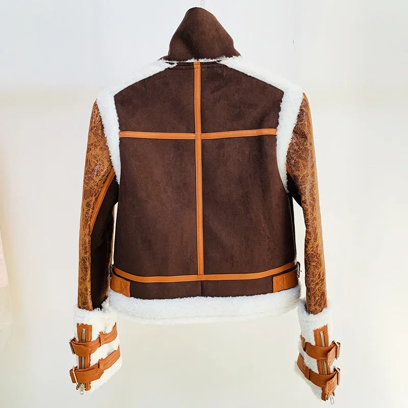 Winter Fur Stitching Short Jacket