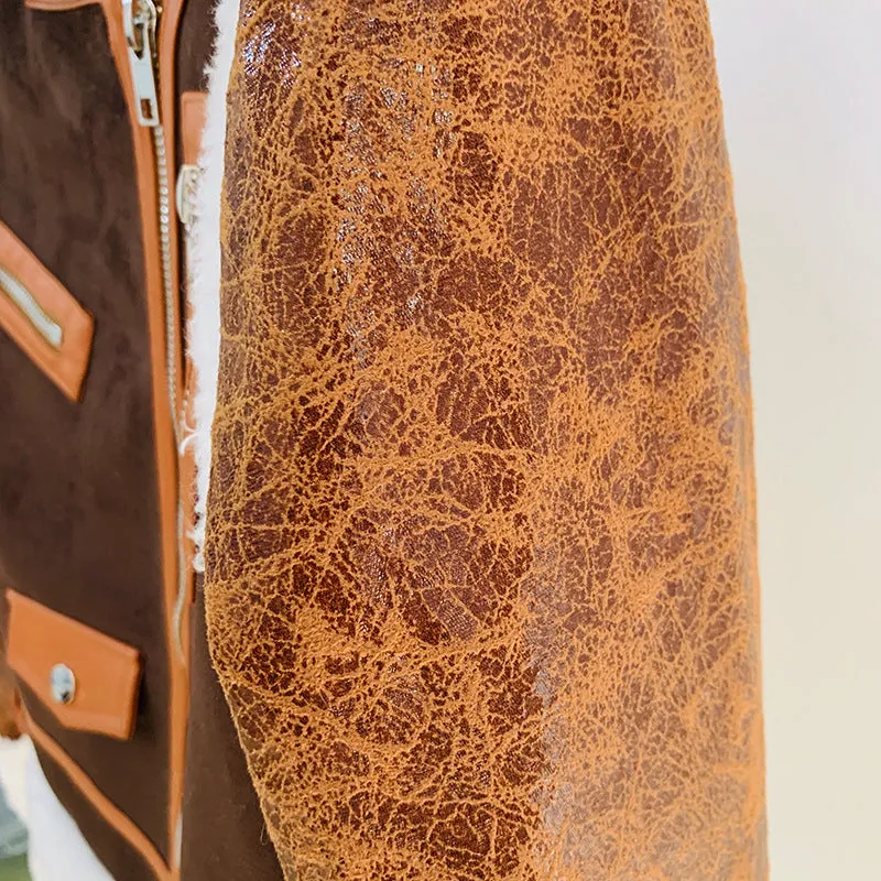 Winter Fur Stitching Short Jacket