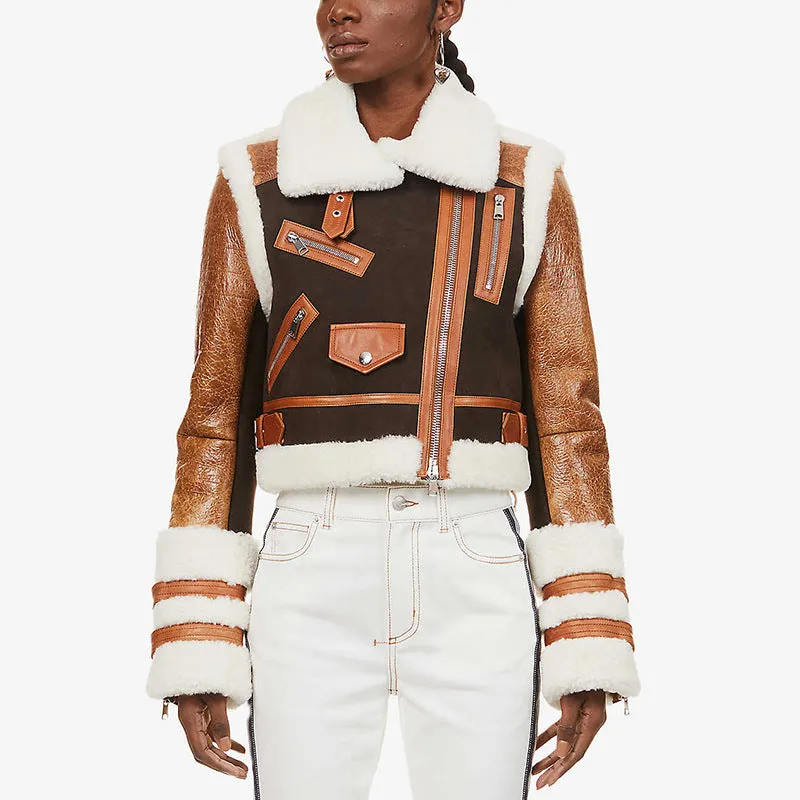 Winter Fur Stitching Short Jacket