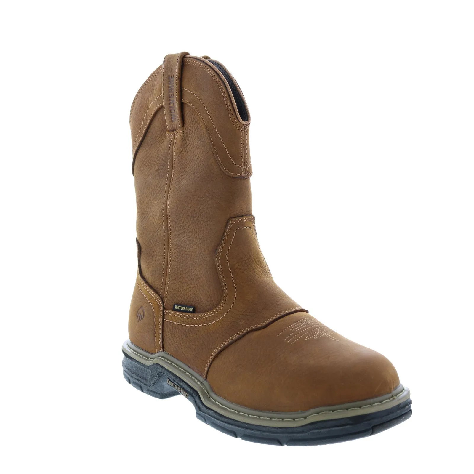 Wolverine Anthem Western Wellington Waterproof Mens Brown Wide Work Boots