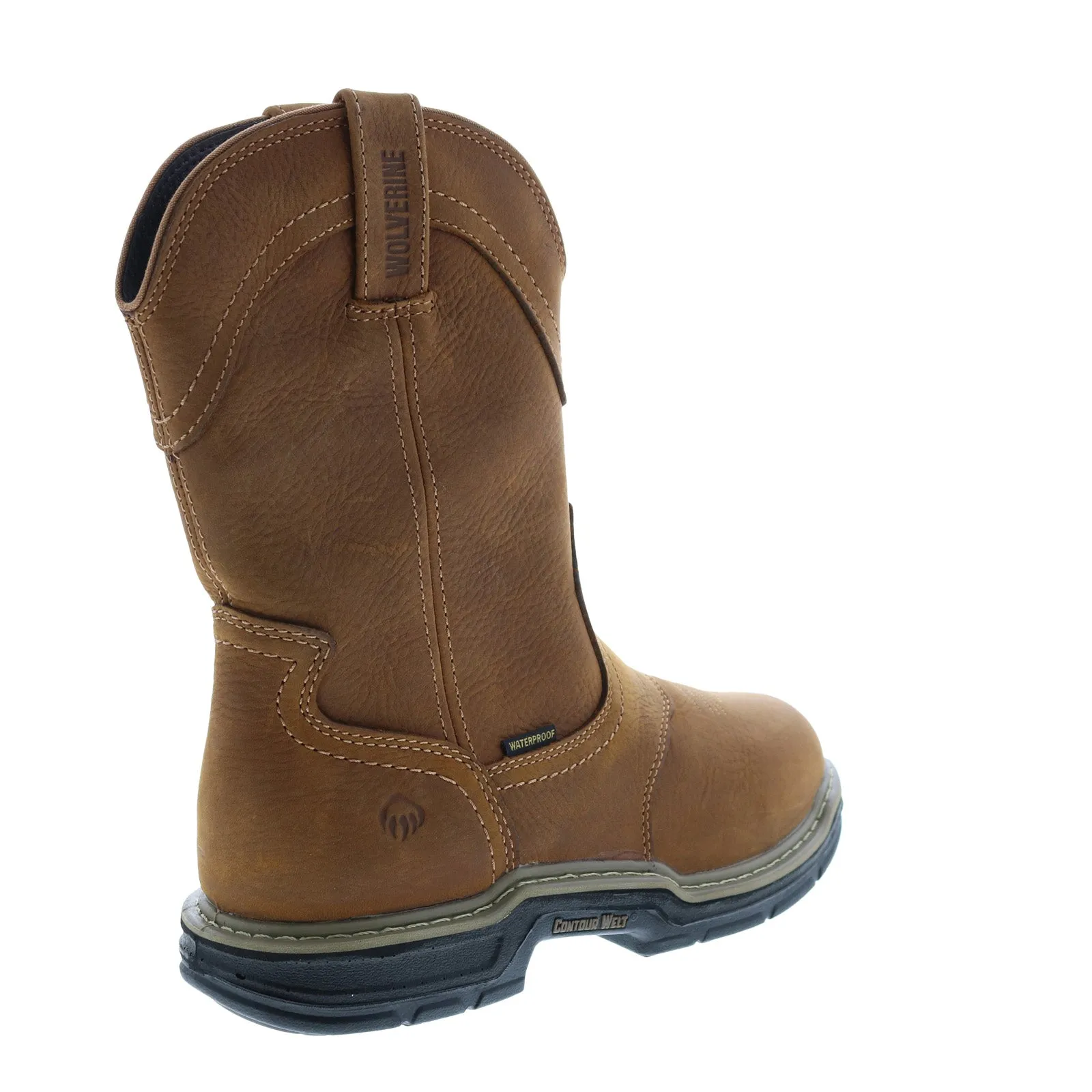 Wolverine Anthem Western Wellington Waterproof Mens Brown Wide Work Boots