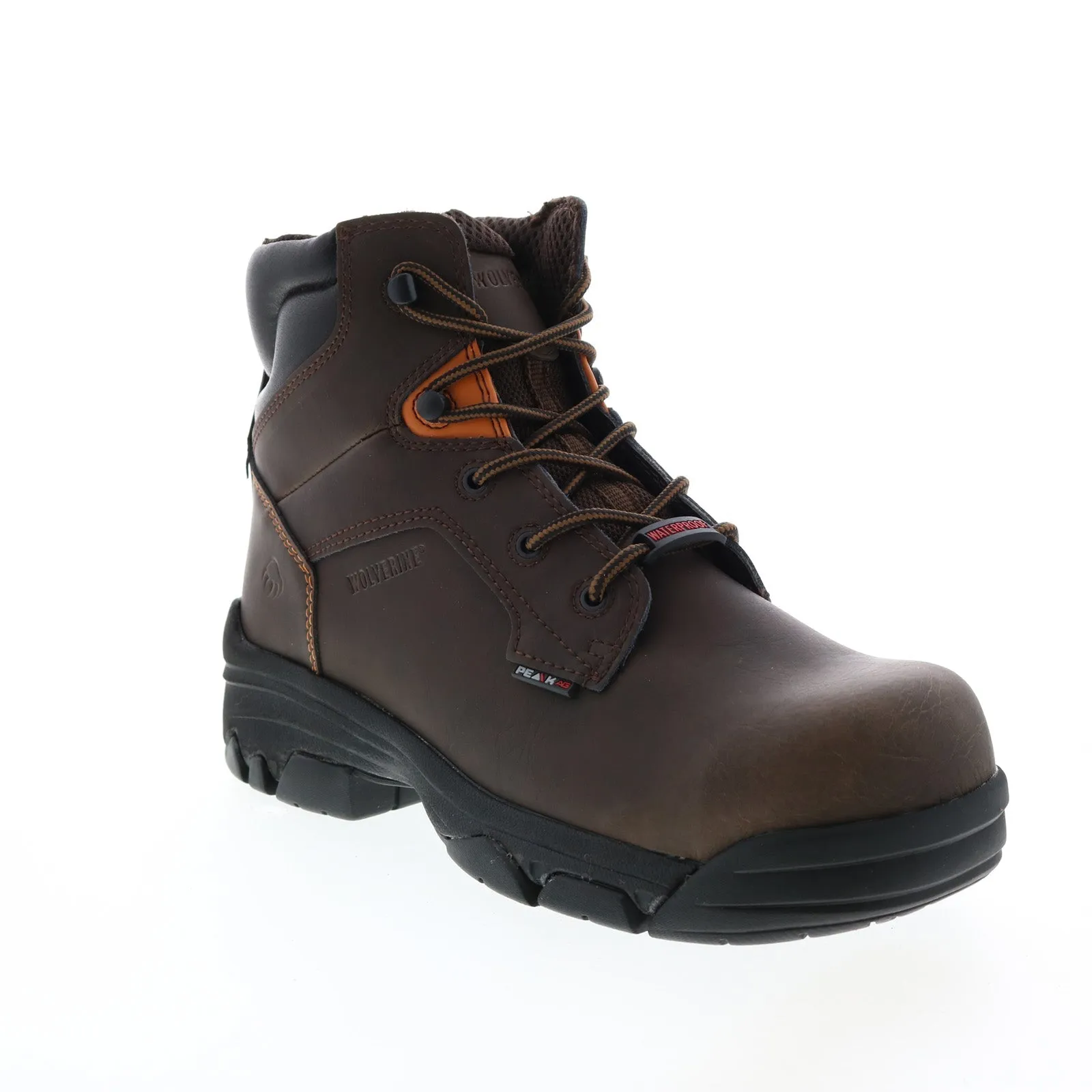 Wolverine Merlin Waterproof Composite Toe 6" Mens Brown Wide Work Boots